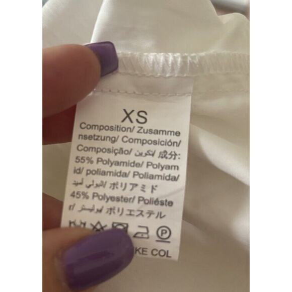 White Parachute Pants Womens‎ XS Baggy Cargo Drawstring Hip Hop Dance Y2K - Picture 7 of 7